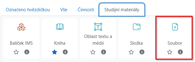Přidat studijní materiál soubor